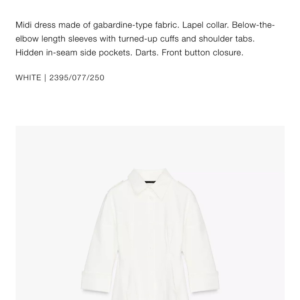 Zara White Midi Dress - Picture 11 of 14